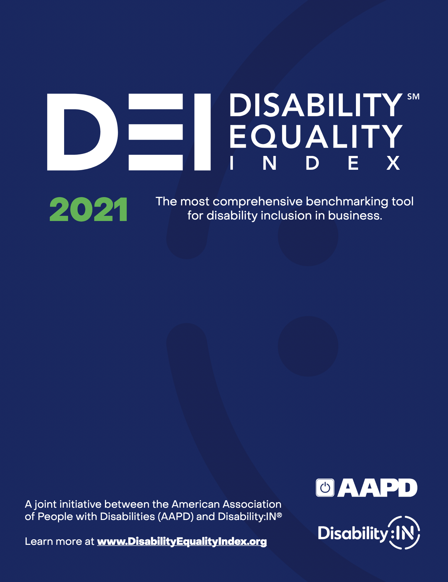 2021 DEI report cover 2021 DEI report cover image with dark blue background and white words